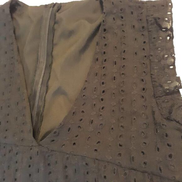 Black Eyelet Mini Dress with Romper lining Size M - see measurements - Picture 2 of 8